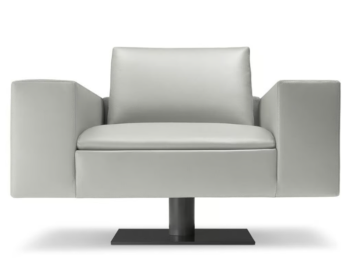 KUBICO - Swivel leather armchair with armrests _ i 4 Mariani